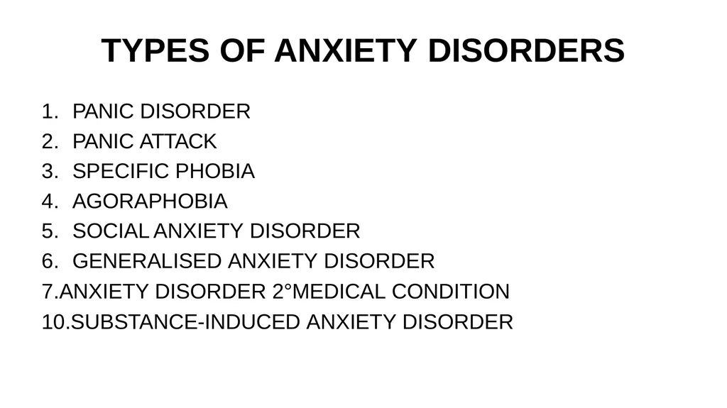 ANXIETY DISORDER BY Dr Arpit Jaiswal Assistant - slide 10 of 28