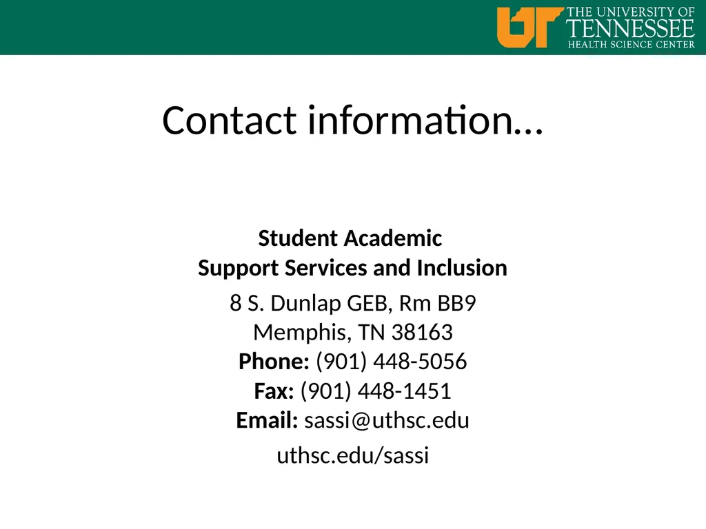 Coping with Anxiety and Stress Welcome… Student - slide 18 of 18