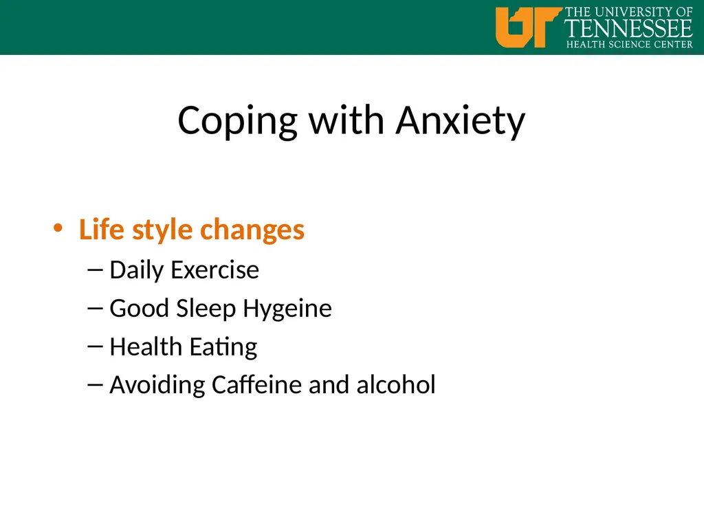 Coping with Anxiety and Stress Welcome… Student - slide 10 of 18