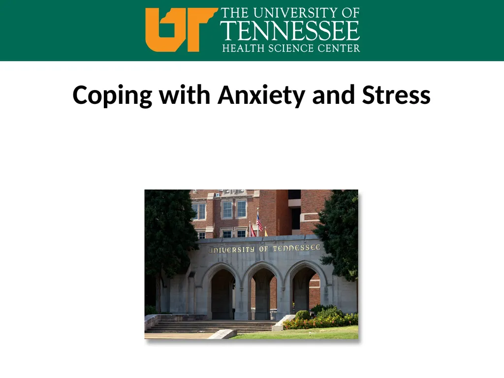 Coping with Anxiety and Stress Welcome… Student - slide 1 of 18