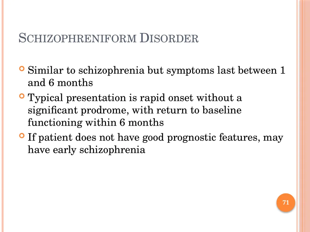 PSYCHOTIC DISORDERS Jessica Nelson, M.D. Assistant - slide 71 of 107