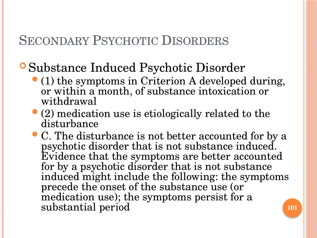 PSYCHOTIC DISORDERS Jessica Nelson, M.D. Assistant - slide 101 of 107