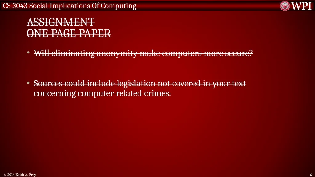 Keith A. Pray Instructor socialimps.keithpray.net - slide 6 of 22