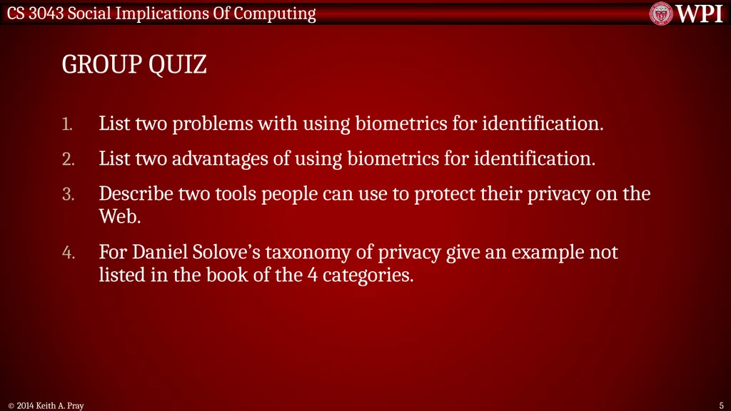 Keith A. Pray Instructor socialimps.keithpray.net - slide 5 of 22