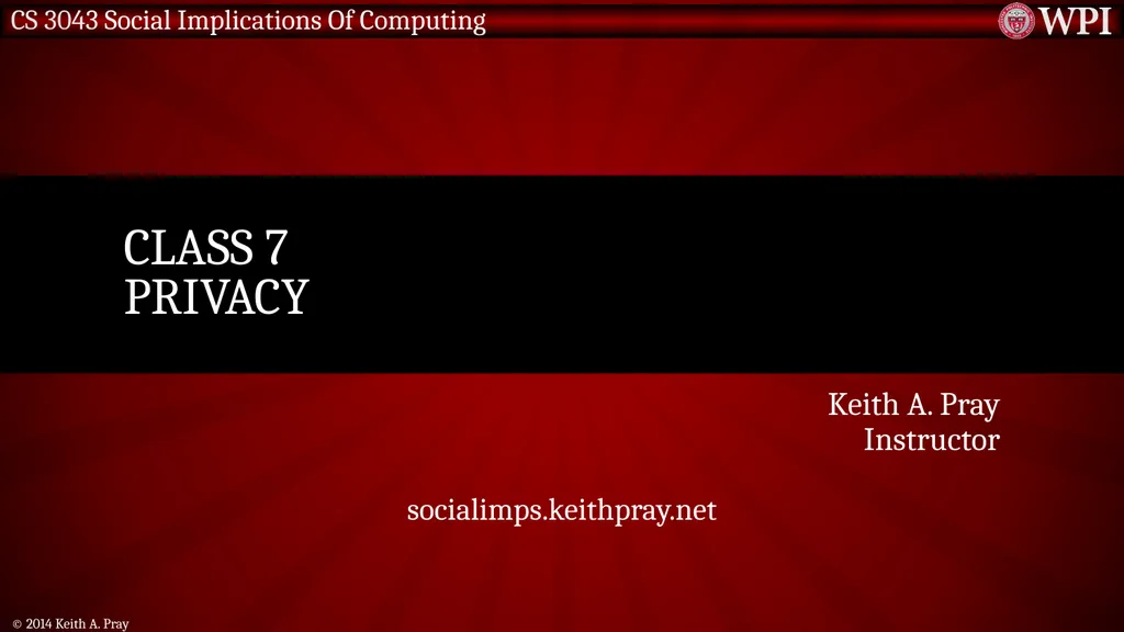 Keith A. Pray Instructor socialimps.keithpray.net - slide 1 of 22
