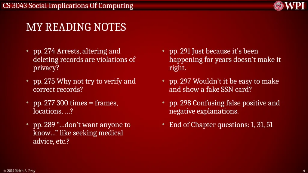 Keith A. Pray Instructor socialimps.keithpray.net - slide 4 of 22