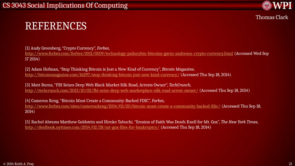 Keith A. Pray Instructor socialimps.keithpray.net - slide 21 of 22
