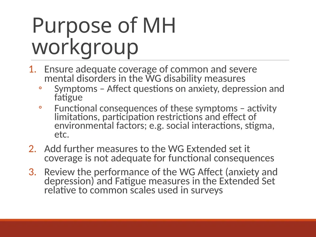 Mental health workgroup Update 15th Washington - slide 4 of 13