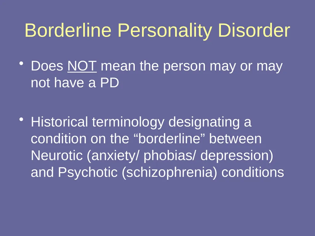 Personality Disorders Dr Andrea Williams - slide 24 of 54