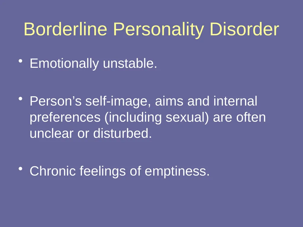 Personality Disorders Dr Andrea Williams - slide 26 of 54