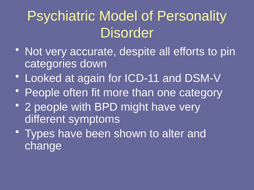 Personality Disorders Dr Andrea Williams - slide 29 of 54