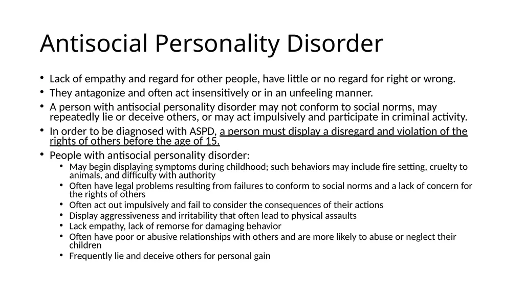 Psychopathology and Personality Disorder What is - slide 15 of 22