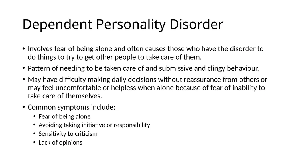Psychopathology and Personality Disorder What is - slide 20 of 22