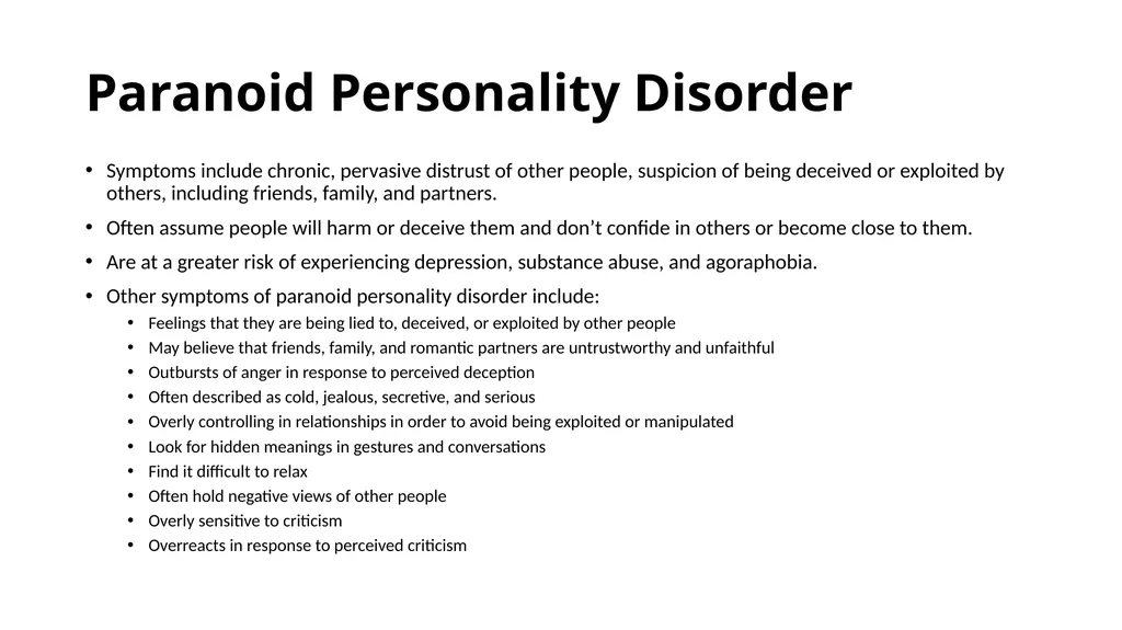 Psychopathology and Personality Disorder What is - slide 12 of 22