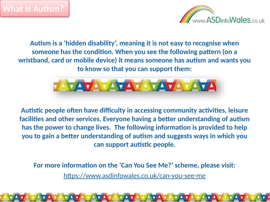 An Introduction to Autism Autism is a ‘hidden - slide 2 of 20