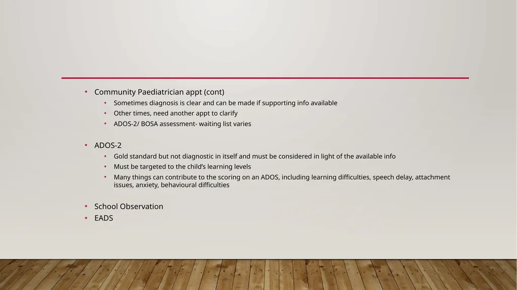 Key points for autism assessment in children - slide 13 of 25