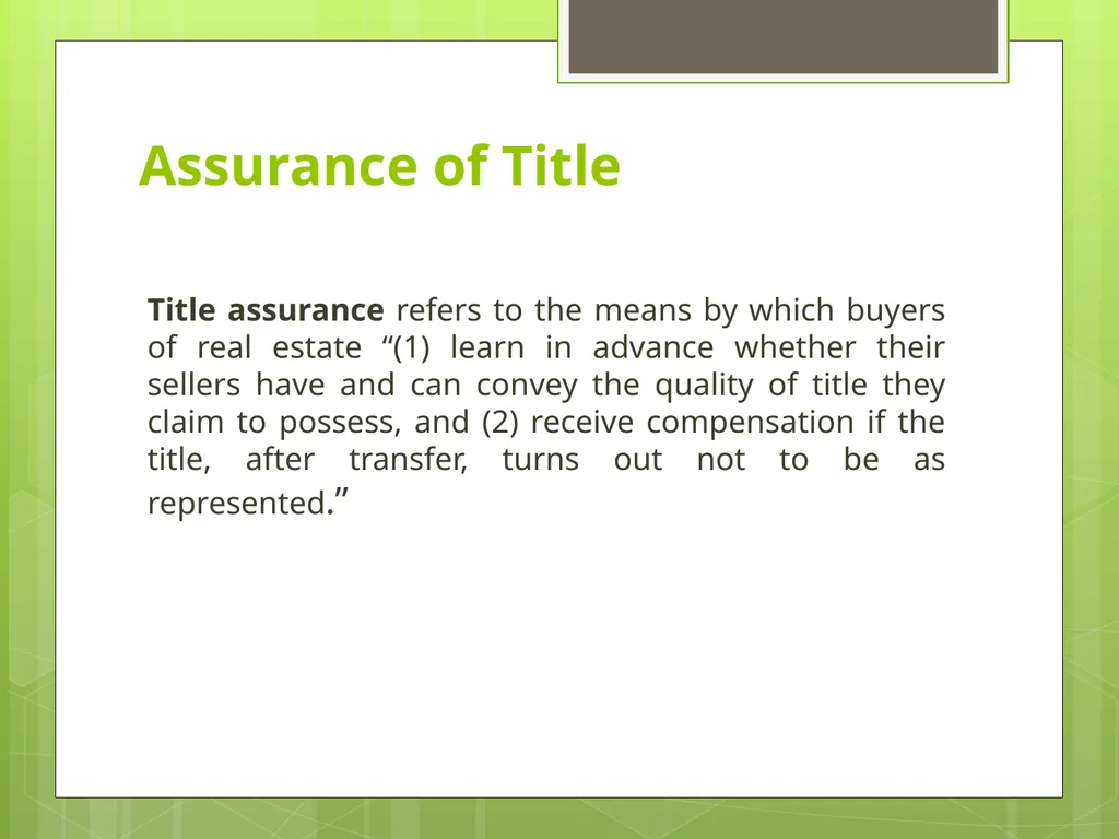 Chapter 1 Real Estate Investment: Basic Legal - slide 7 of 11