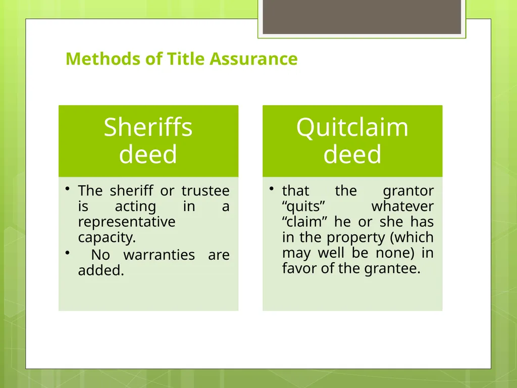 Chapter 1 Real Estate Investment: Basic Legal - slide 10 of 11