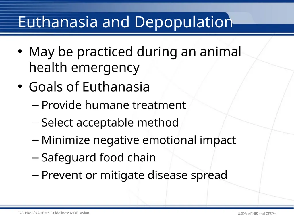 Mass Depopulation & Euthanasia Avian Euthanasia - slide 3 of 22