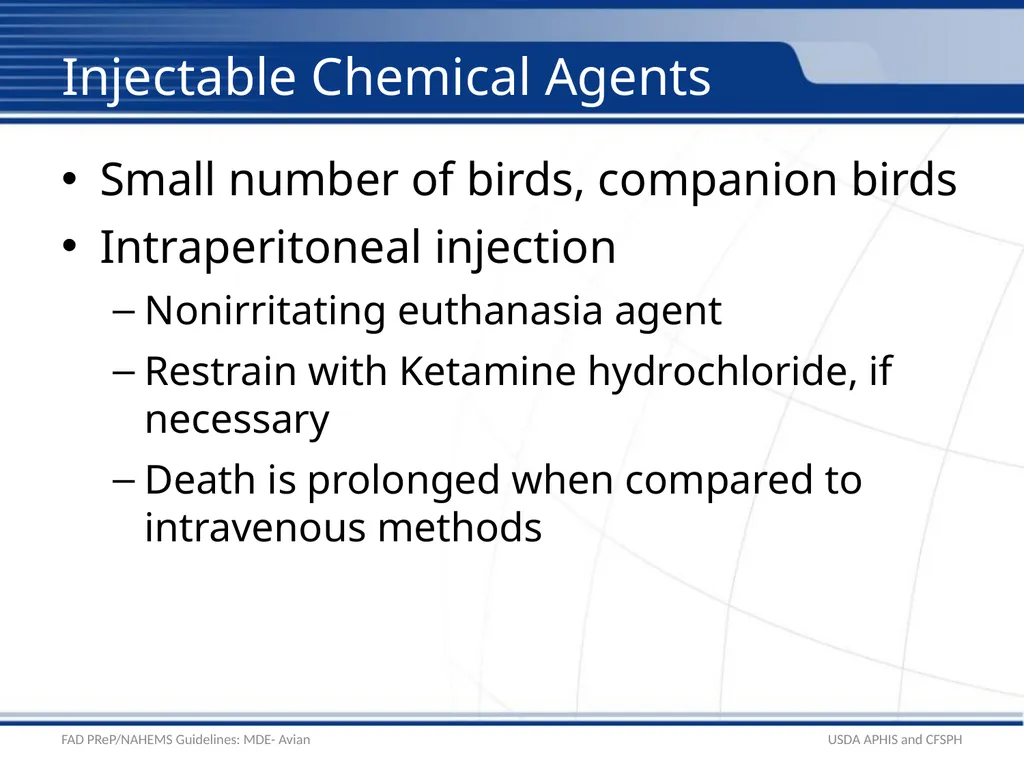 Mass Depopulation & Euthanasia Avian Euthanasia - slide 11 of 22