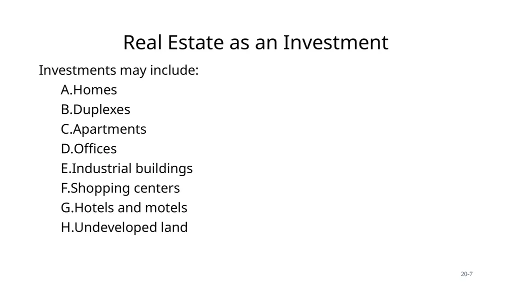 Chapter 20 Investments In Real Assets Fundamentals - slide 7 of 20