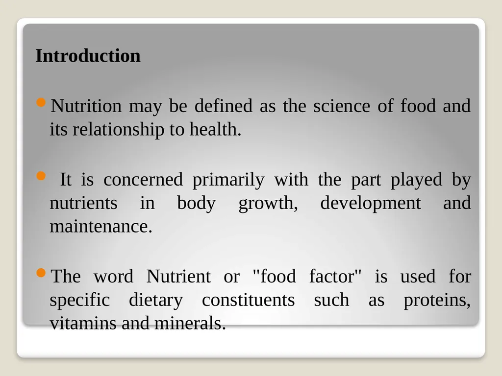 NUTRITION AND DIET Presenter- DR.BHAGWAT KENDRE - slide 3 of 64