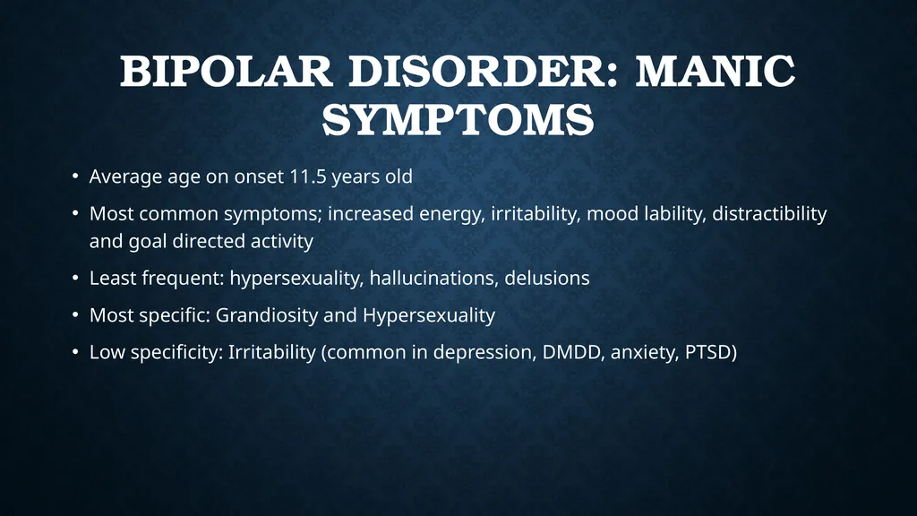Mood Disorders (Bipolar Disorder, DMDD), - slide 5 of 35