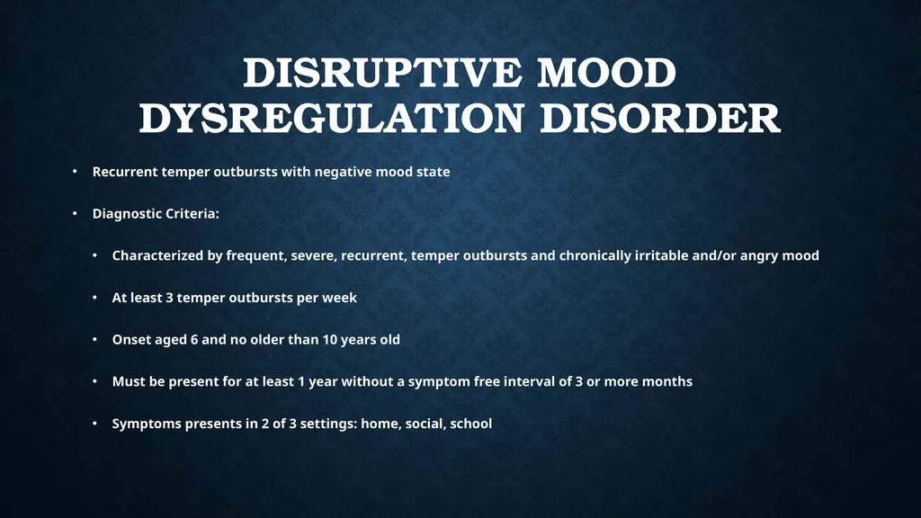 Mood Disorders (Bipolar Disorder, DMDD), - slide 18 of 35