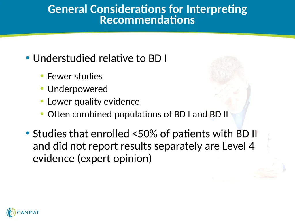 CANMAT and ISBD 2018 guidelines for the management - slide 7 of 21