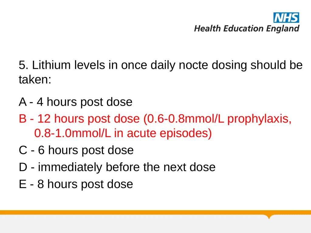 MRCPsych General Adult Module Bipolar Disorder- 3 - slide 33 of 38