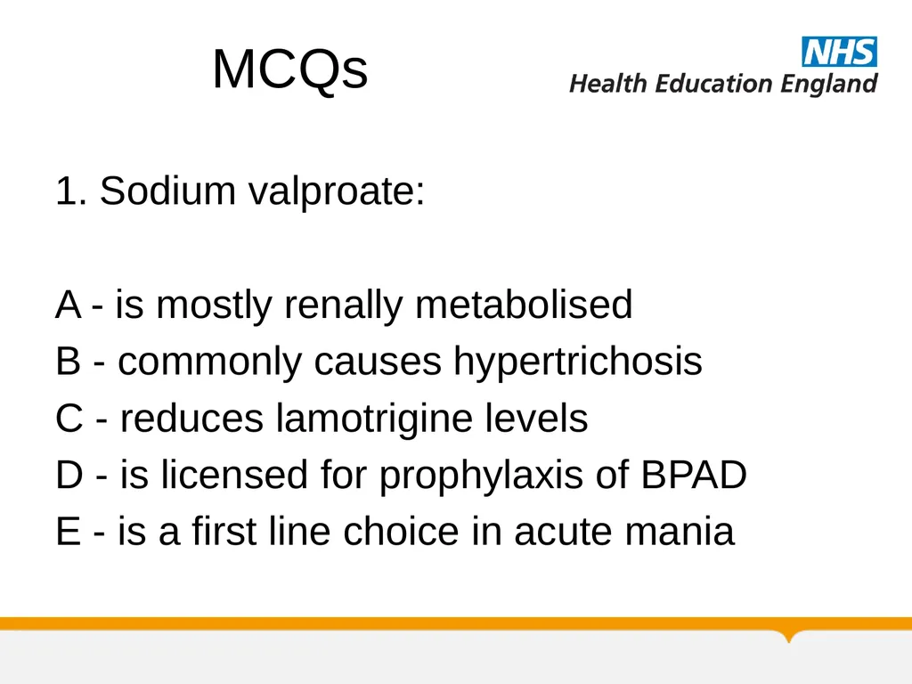 MRCPsych General Adult Module Bipolar Disorder- 3 - slide 24 of 38