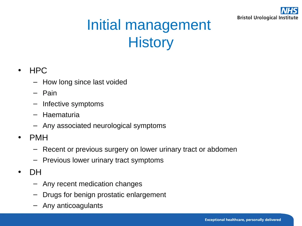 Urinary Retention Acute urinary retention This is - slide 7 of 13