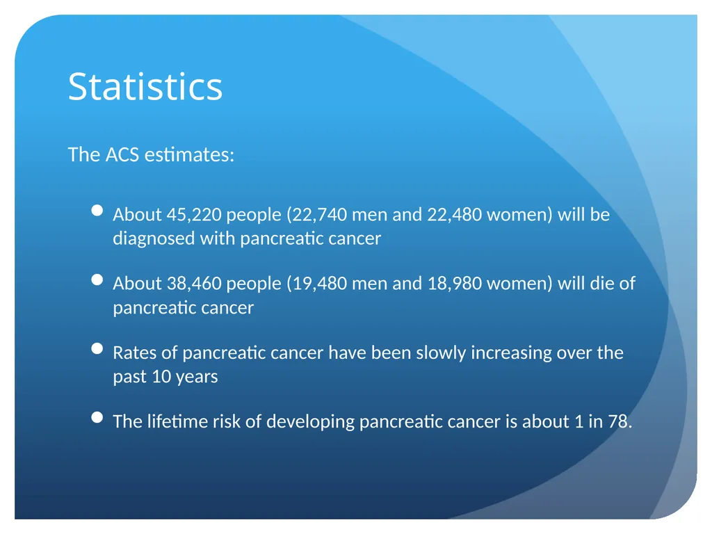 Pancreatic cancer By Linda Sircy Where is the - slide 3 of 19