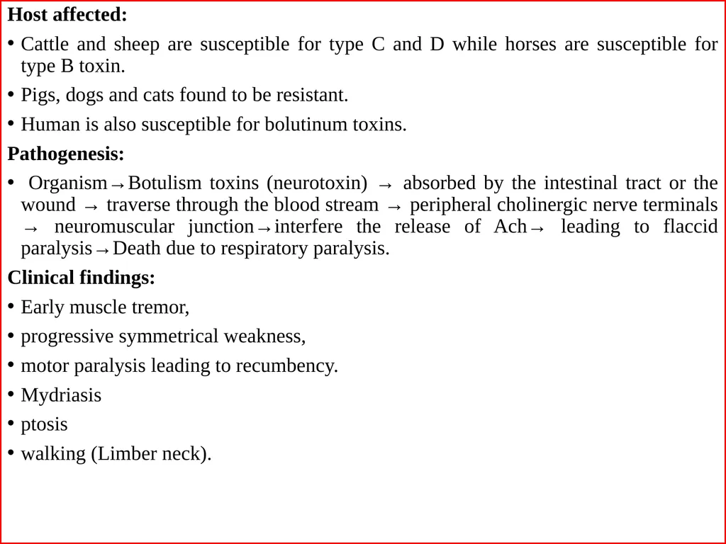 Botulism Synonyms: Equine grass tetany/ Limber - slide 2 of 3