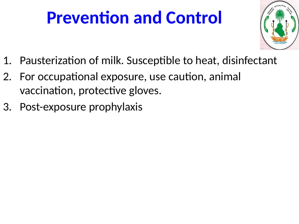 Learning objectives of Brucellosis lectures : - slide 13 of 21