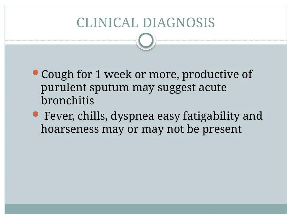 ACUTE BRONCHITIS CLINICAL PATHWAY CLINICAL - slide 2 of 9