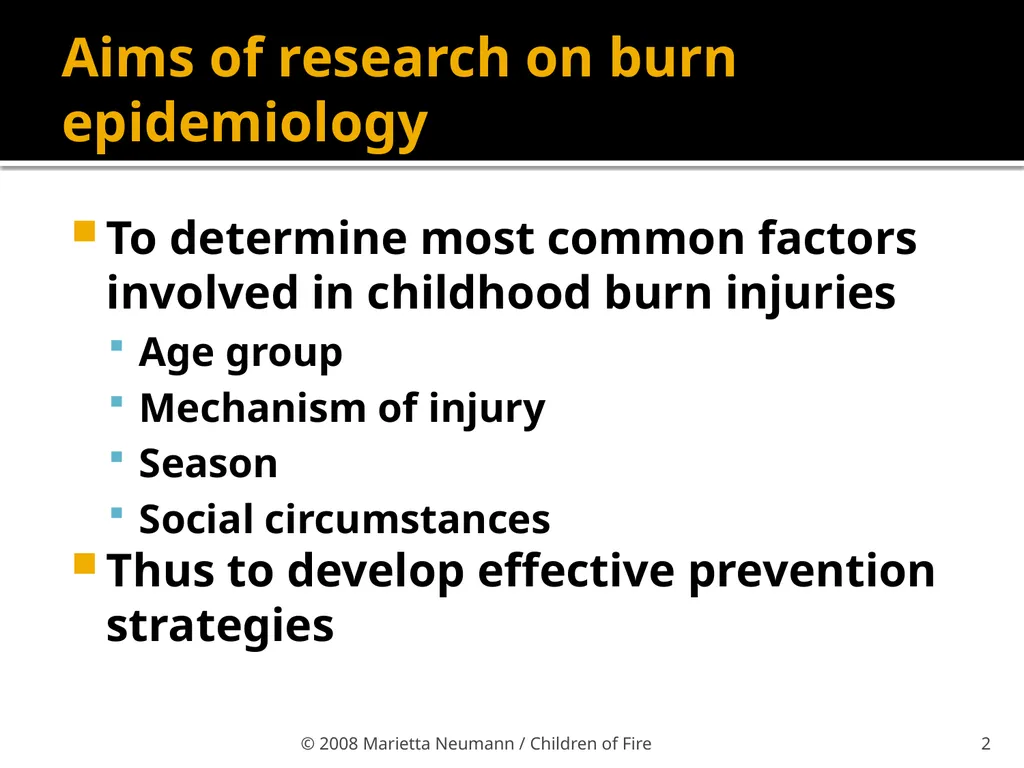 Burn injuries in children Statistics Record - slide 2 of 18