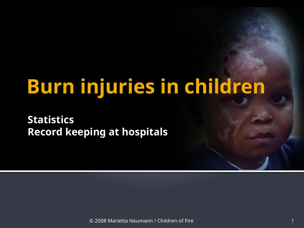 Burn injuries in children Statistics Record - slide 1 of 18