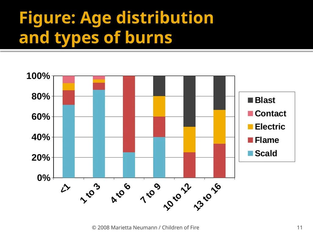 Burn injuries in children Statistics Record - slide 8 of 18