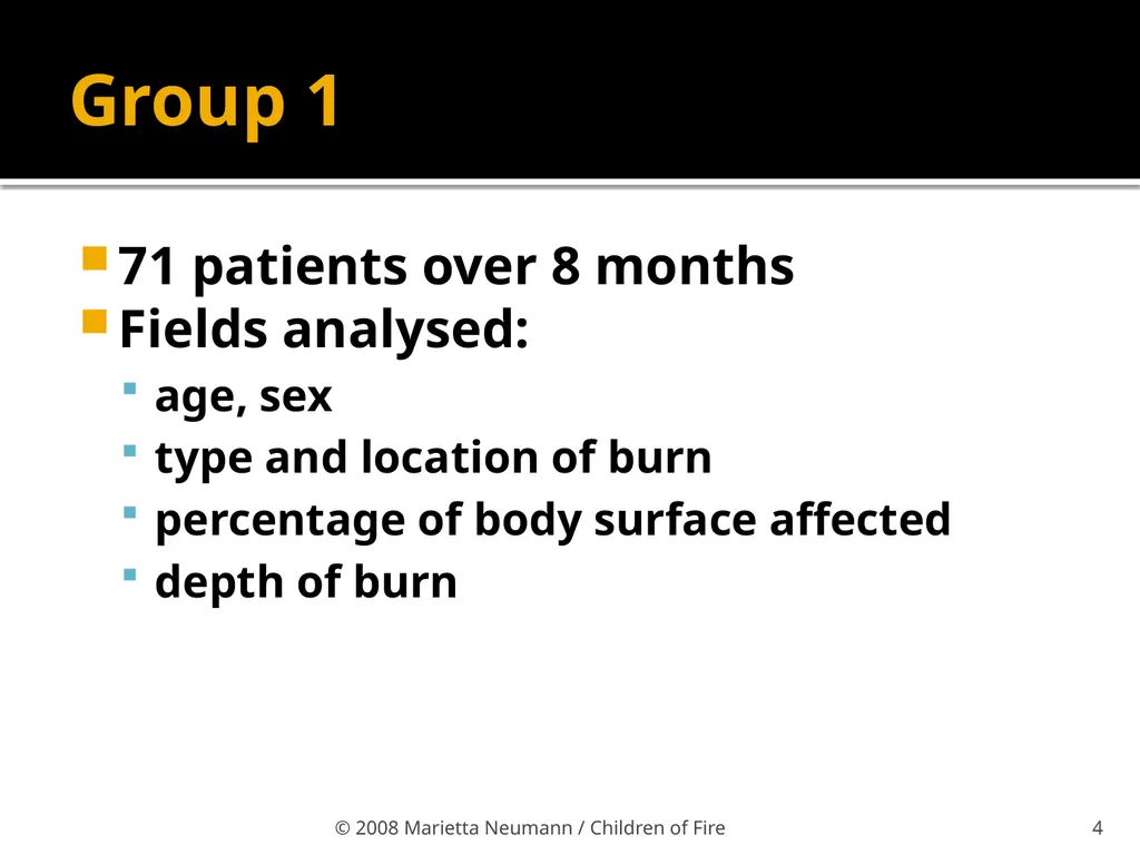 Burn injuries in children Statistics Record - slide 4 of 18