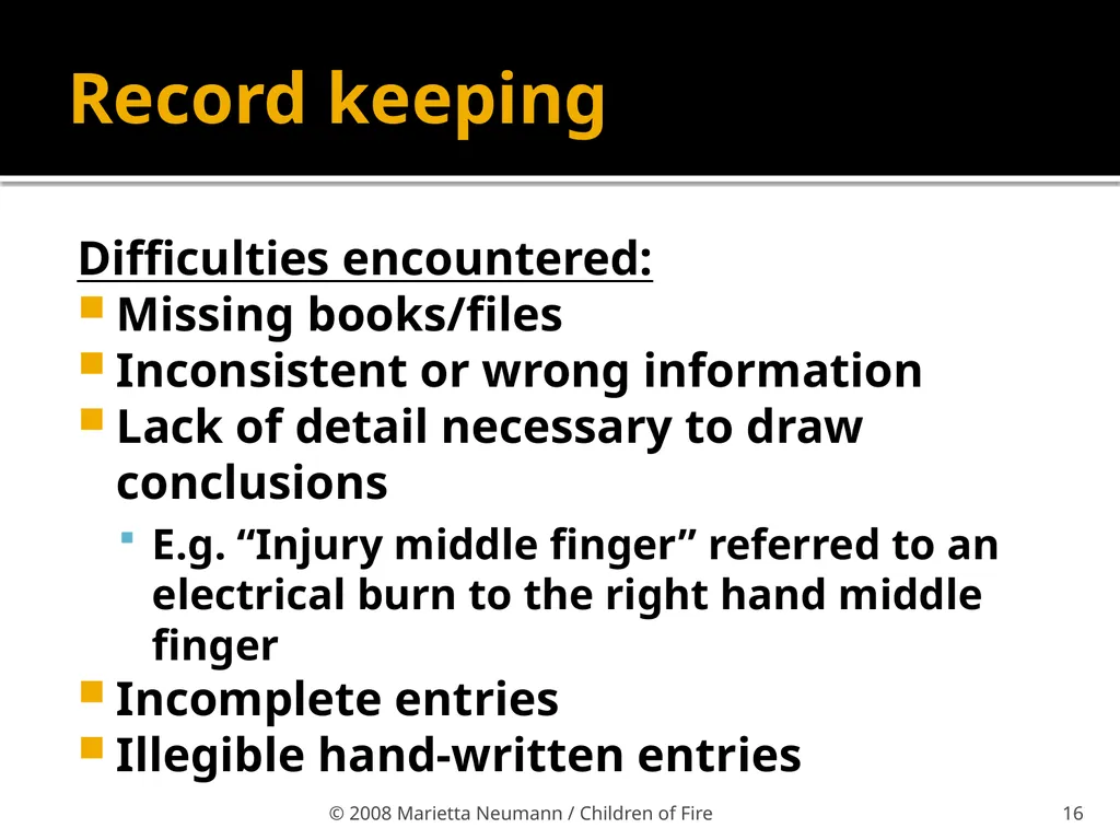 Burn injuries in children Statistics Record - slide 13 of 18