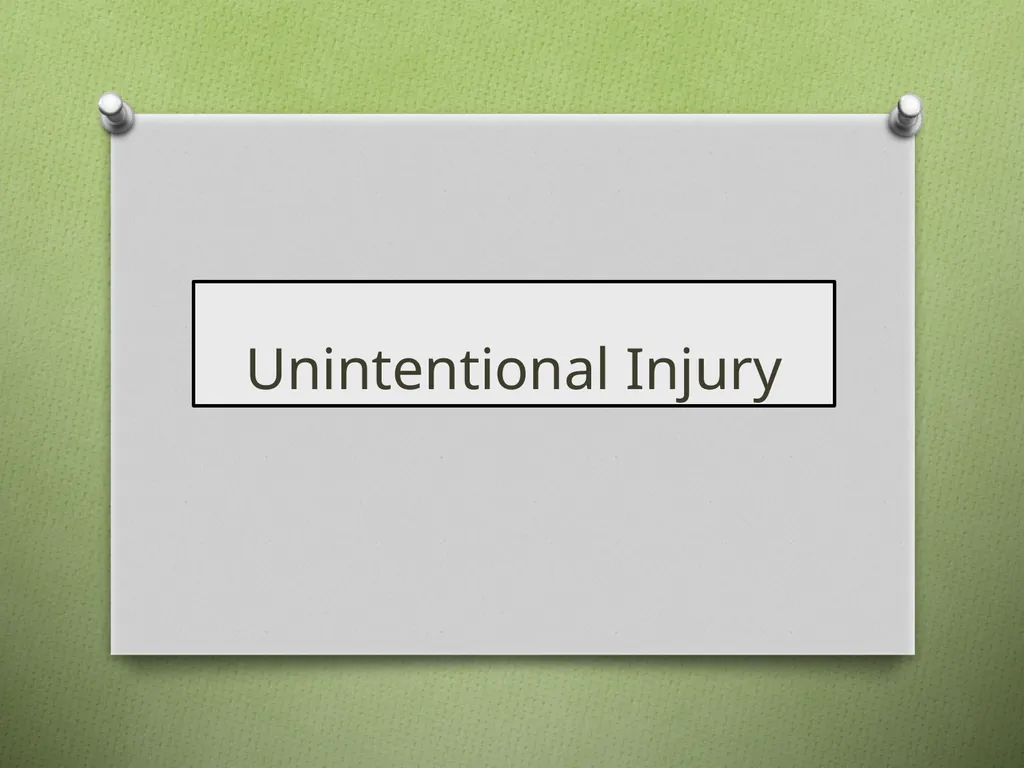 Unintentional Injury Injury Hospitalizations by - slide 1 of 13