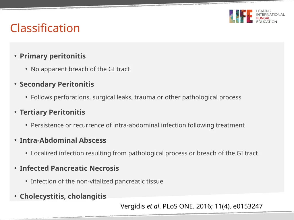 Intra-Abdominal Candidiasis, Candida peritonitis - slide 5 of 15