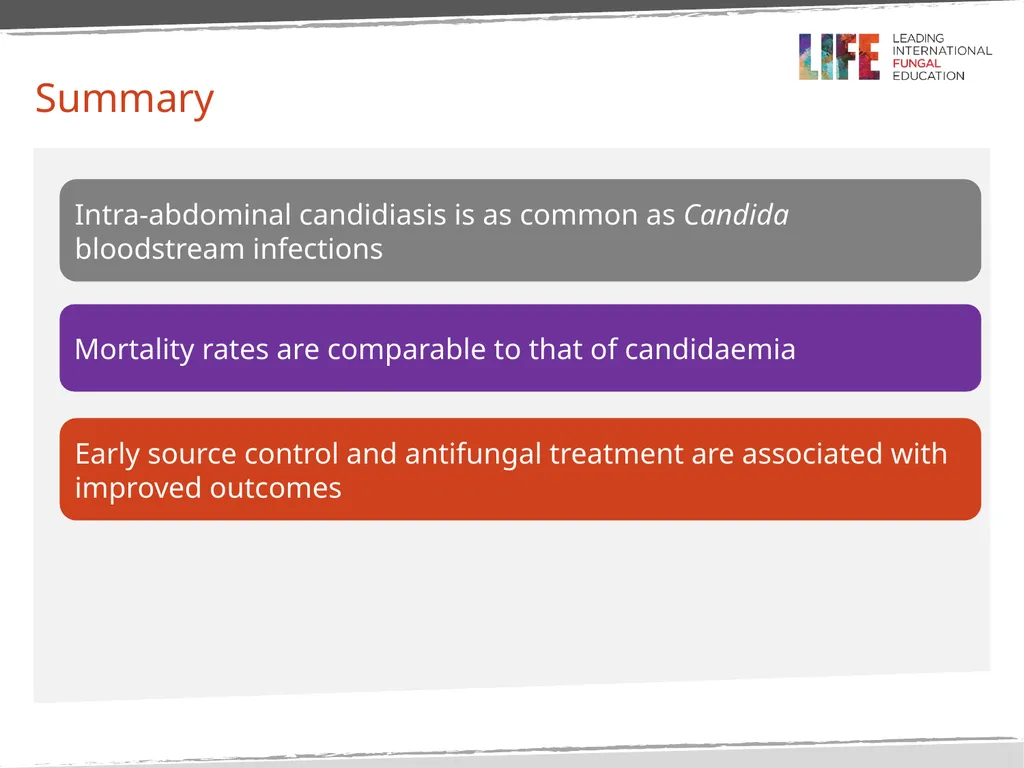 Intra-Abdominal Candidiasis, Candida peritonitis - slide 14 of 15