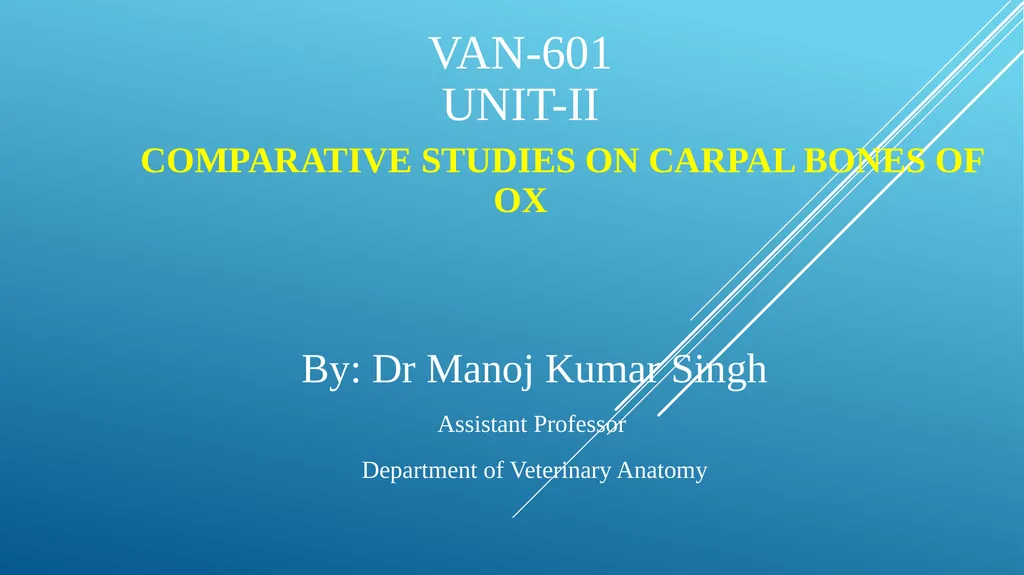 Van-601 unit-ii Comparative studies on carpal - slide 1 of 14