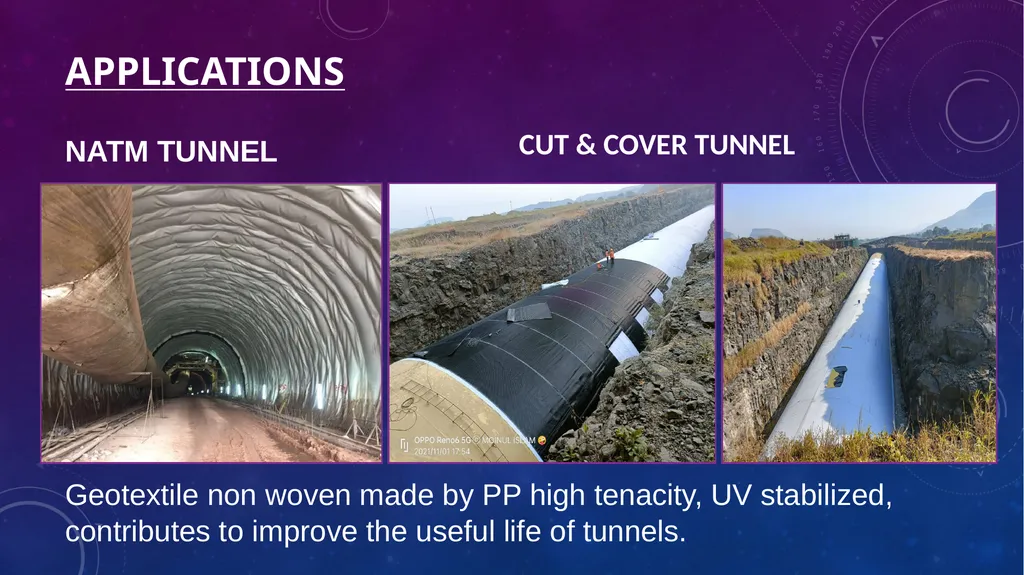 Geotextile & PVC MEMBRANE for TUNNEL Waterproofing - slide 3 of 12