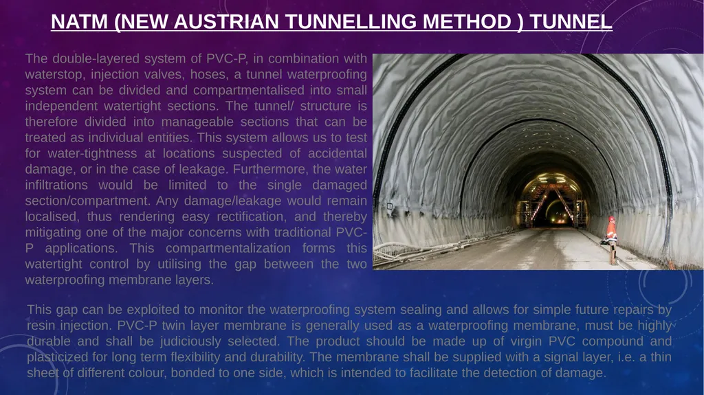Geotextile & PVC MEMBRANE for TUNNEL Waterproofing - slide 10 of 12