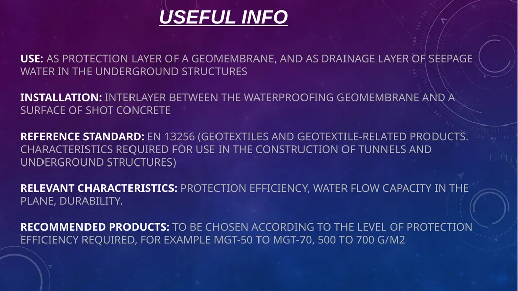 Geotextile & PVC MEMBRANE for TUNNEL Waterproofing - slide 4 of 12