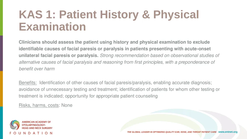 AAO-HNSF Clinical Practice Guideline: Bell’s Palsy - slide 14 of 48