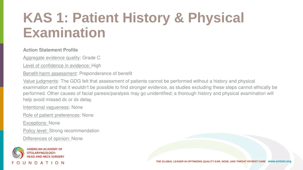 AAO-HNSF Clinical Practice Guideline: Bell’s Palsy - slide 15 of 48
